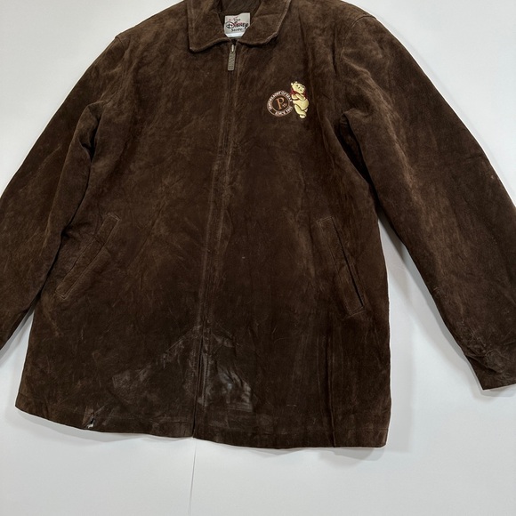 Vintage Disney Store Winnie The Pooh Suede Leather Jacket Coat Women's Brown XXL - Picture 9 of 16